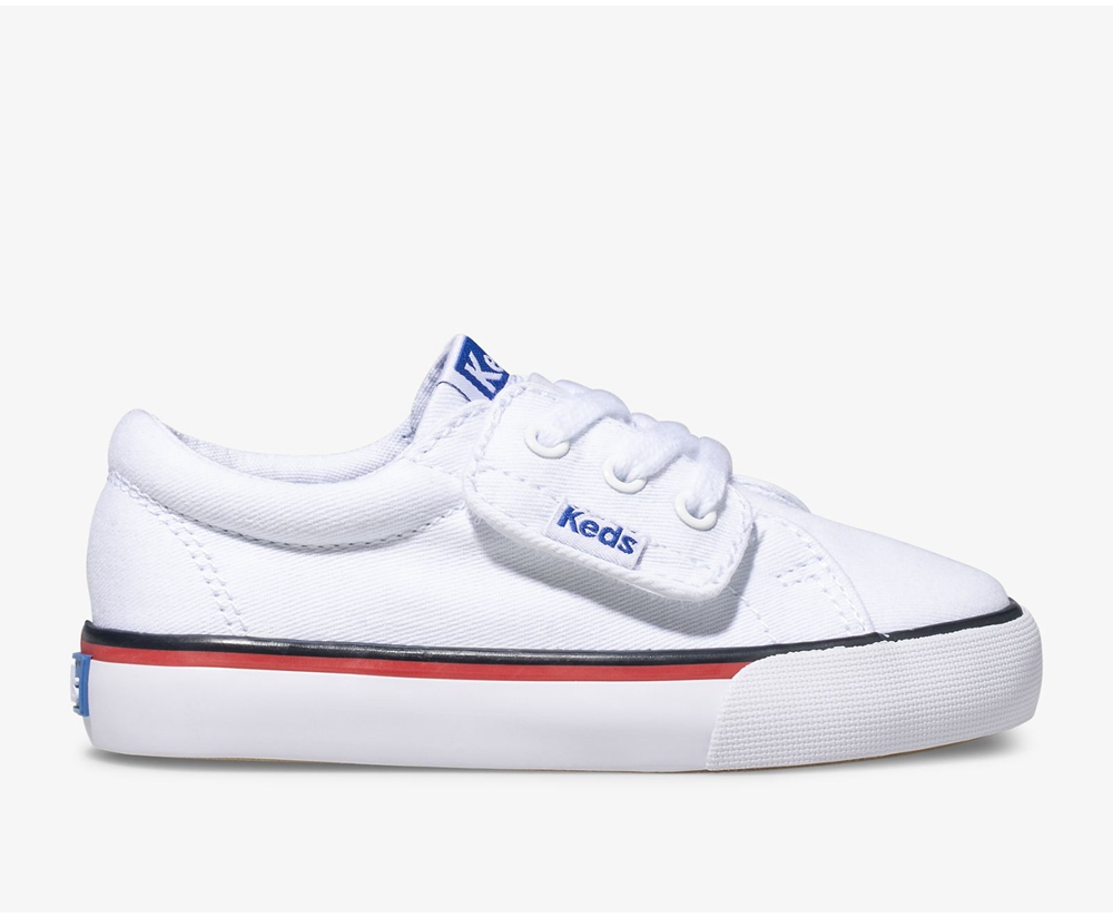 Kids Keds Sneakers - Jump Kick Jr. Canvas - White - 1470-NMSCE